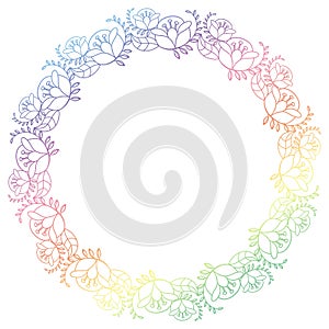 Beautiful round gradient frame. Raster clip art.