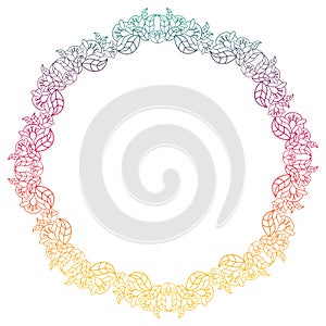 Beautiful round gradient frame. Raster clip art.