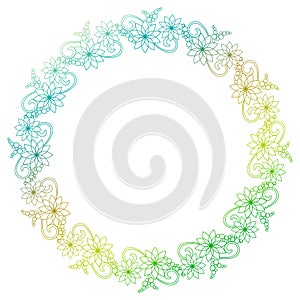 Beautiful round gradient frame. Raster clip art.