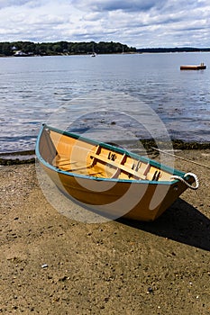 Beautiful Row boat on the Beach ready to launch