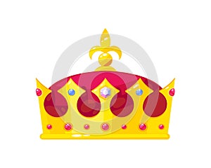 Beautiful royal crown of gold. Award for the winner.