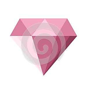 Beautiful ruby or diamond icon. Flat design on white background for corporate business logo, mobile or web design