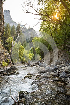 Beautiful Rugged Mountain River landscape scene