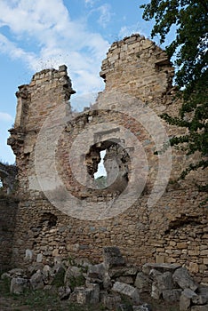 Beautiful ruins at Santa Maria de Rioseco old convent. Burgos, Merindades, Spain