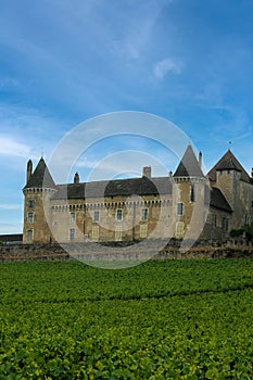 Beautiful Rully Castle in Burgundy region, France