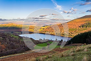 Beautiful rural farmland and hills in Talybont, Brecon Beacons, Wales