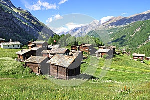 The beautiful rural landscape with chalet near