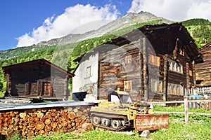 The beautiful rural landscape with chalet in Tasch.