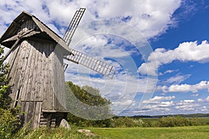 Beautiful rural landscape with old windmill