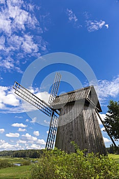 Beautiful rural landscape with old windmill