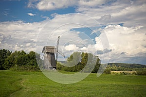 Beautiful rural landscape with old windmill