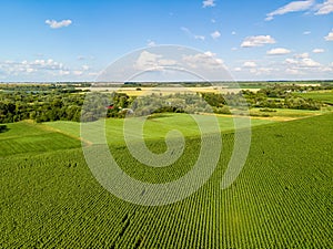 Beautiful rural landscape shot from above. Russia