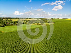 Beautiful rural landscape shot from above. Russia