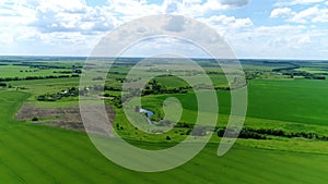 Beautiful rural landscape shot from above. Russia