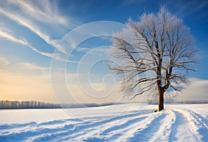 beautiful rural winter landscape