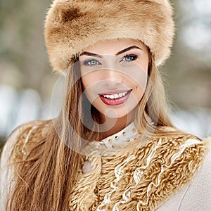 Beautiful russian winter girl portrait