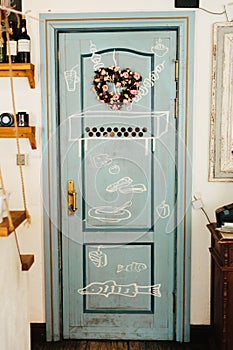 Beautiful rustic door with rose heart