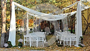 Beautiful rustic wedding decor, wooden wall