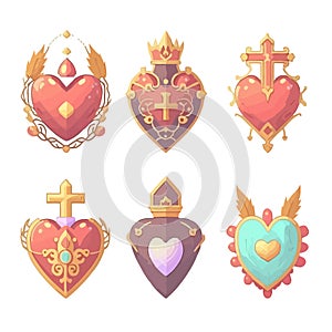 beautiful sacred hearts concept. illustration photo