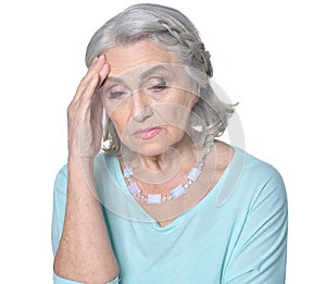 Beautiful sad elderly woman