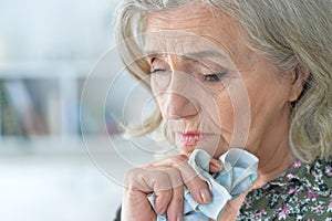 Beautiful sad elderly woman