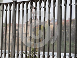 Beautiful safety fence to avoid dangers and passage photo