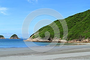 Beautiful Sai Wan beach in Hong Kong