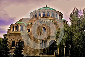 Beautiful Saint Nedelja cathedral in Sofia