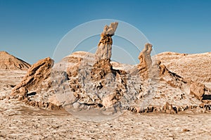 Beautiful salt sculptures in Atacama desert, Chile