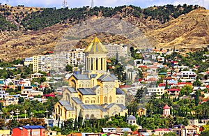 Sameba Church in the Town of Tiflis, Tbilisi, Georgia photo