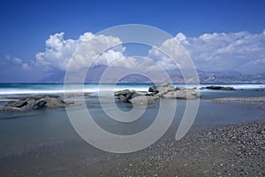 Beautiful sand beach in the south of Crete, Greece