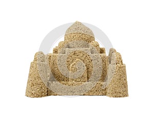 Beautiful sand castle on white. Sultan\'s palace