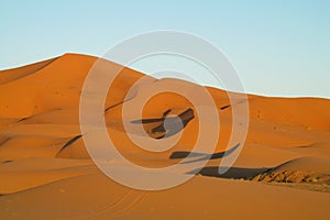 Beautiful sand desert dunes in Sahara desert