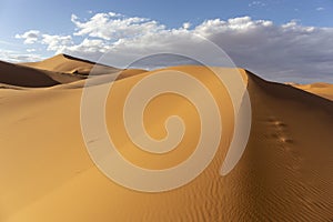 Beautiful sand dunes in the Sahara desert, Morocco