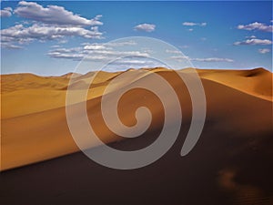 Beautiful Sand Dunes of Sahara Desert Morocco photo