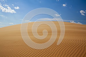 Beautiful sand texture of dunes in the Sahara desert, white dunes of Vietnam, near the city of Mui Ne