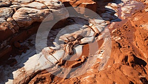 Beautiful sandstone cliff in arid landscape, nature abstract masterpiece generated by AI