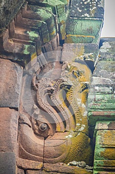 Beautiful sandstone craved on the lintel, doorway and windows of