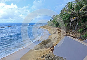 The beautiful sandy beach near San Juan in Puerto Rico