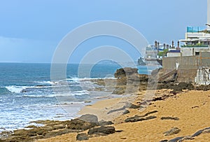 The beautiful sandy beach near San Juan in Puerto Rico photo