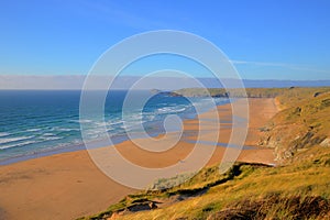 Beautiful sandy beach Perran Sands Perranporth Cornwall