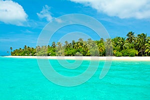 Beautiful sandy beach in uninhabited island