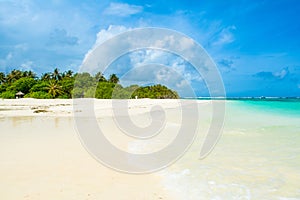 Beautiful sandy beach in uninhabited island