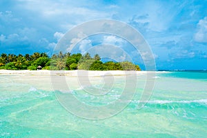 Beautiful sandy beach in uninhabited island