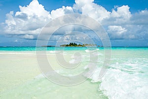 Beautiful sandy beach in uninhabited island