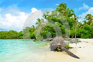 Beautiful sandy beach in uninhabited island