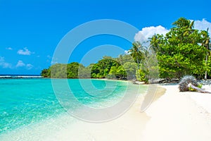 Beautiful sandy beach in uninhabited island