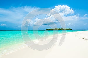 Beautiful sandy beach in uninhabited island