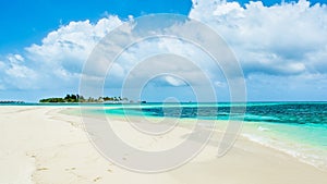 Beautiful sandy beach in uninhabited island