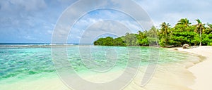 Beautiful sandy beach in uninhabited island